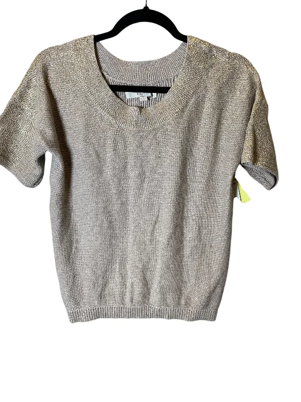 Sweater Short Sleeve By Loft In Gold, Size: Xs