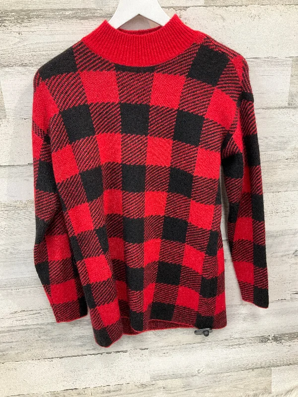 Sweater By Loft In Black & Red, Size: Xs