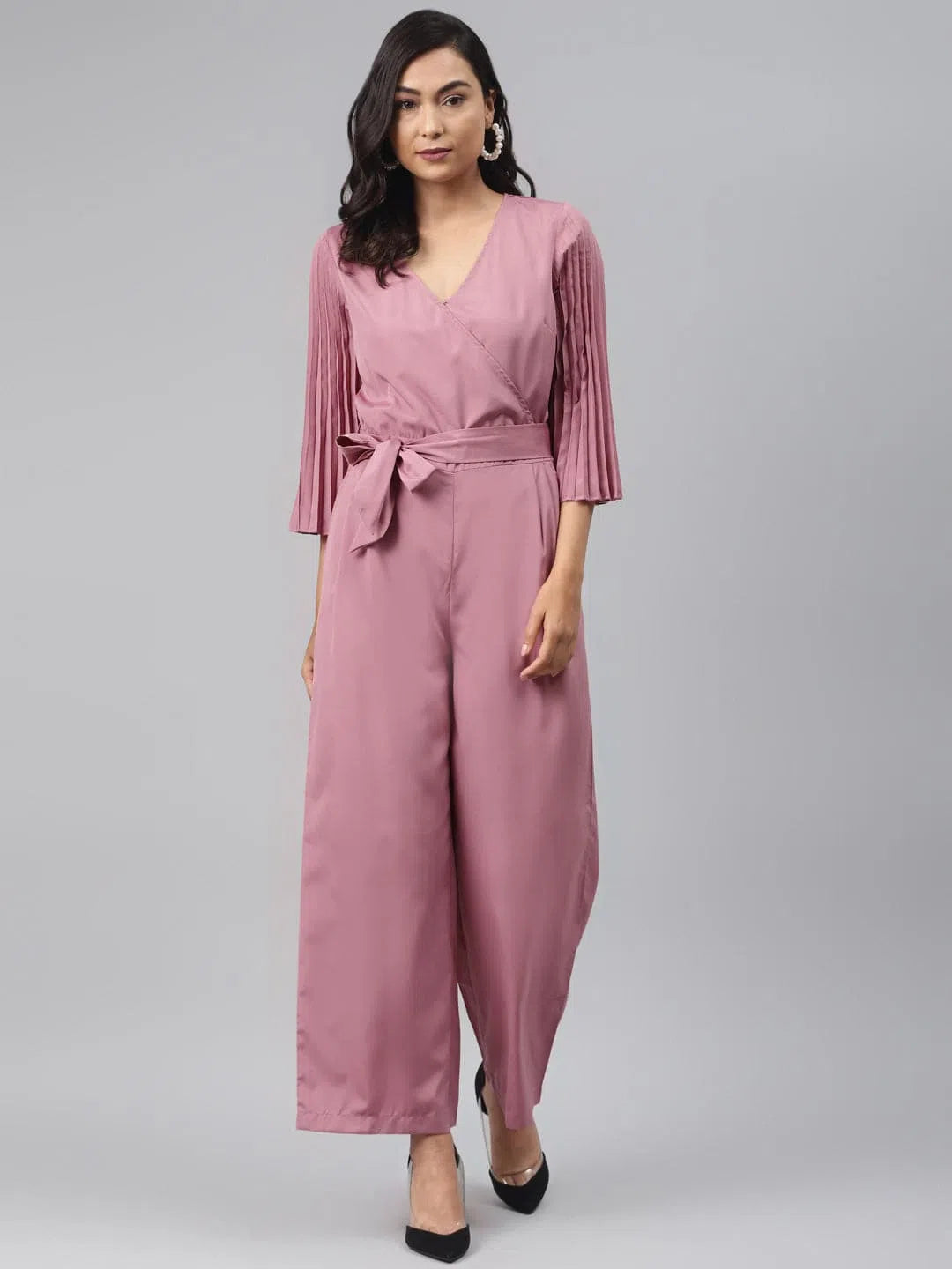 Women Solid Pink Jumpsuits & Sets