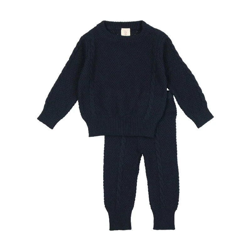 Analogie Cable Knit Set - Navy