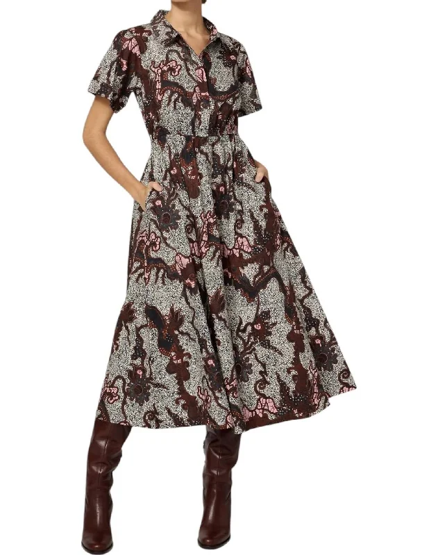 Joanne Midi Dress In Castello Print