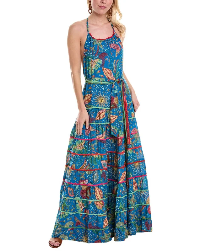 FARM Rio Ocean Stories Halter Maxi Dress