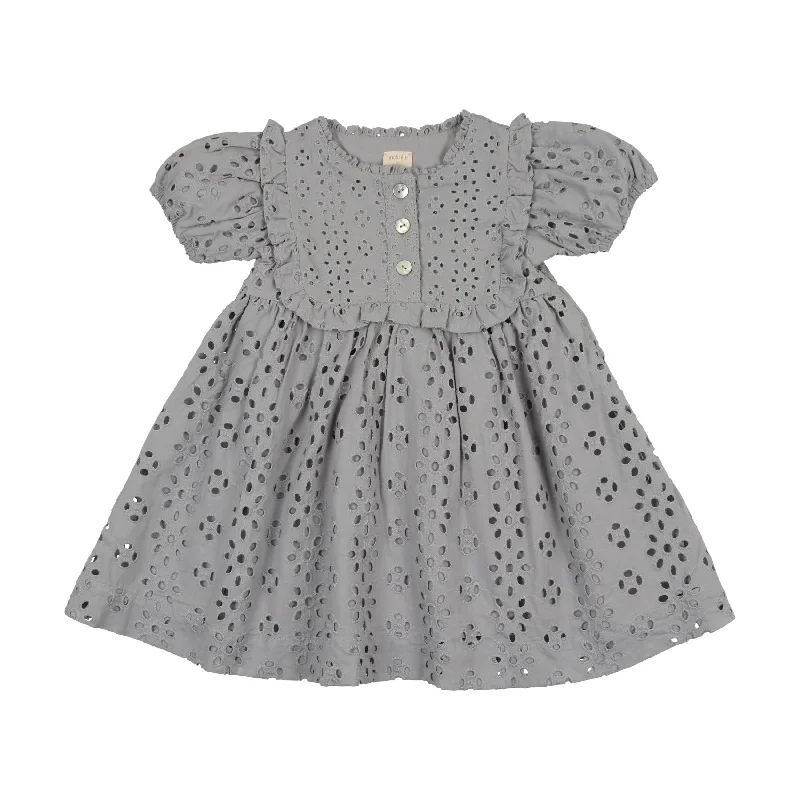 Analogie Eyelet Dress Short Sleeve - Light Blue