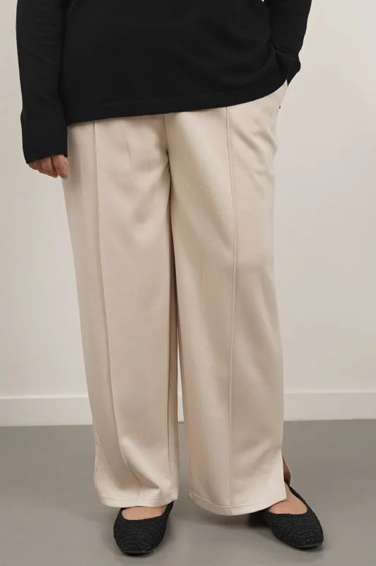 CURVE PLEATED NEOPRENE TROUSERS