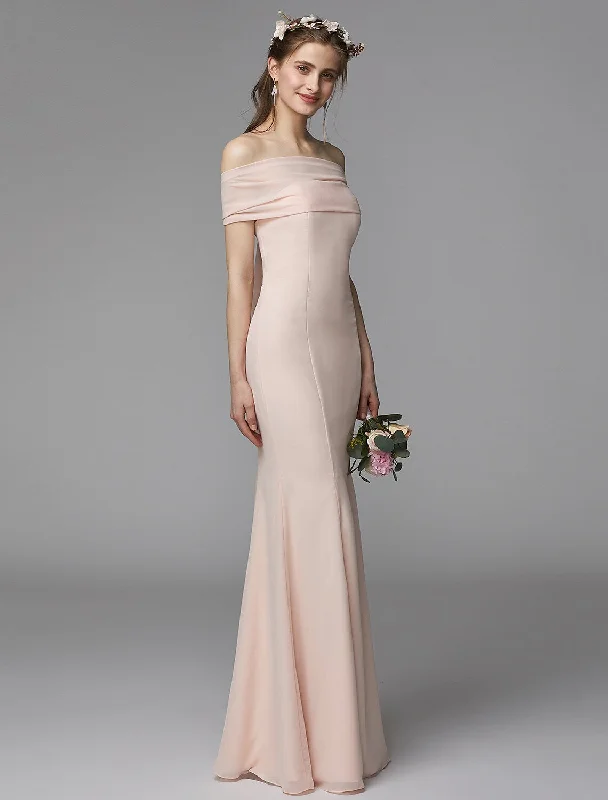 Bridesmaid Dress Strapless Backless Floor Length Chiffon Sash Ribbon Pleats