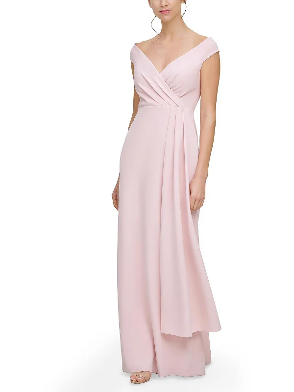 Womens Pleated Maxi Evening Dress