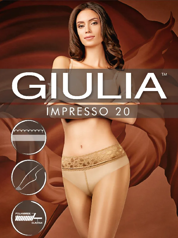 Giulia Impresso 20 Denier Sheer To Waist Lace Top Tights