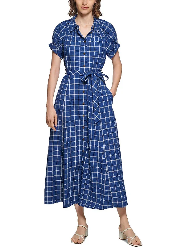 Womens Collared Maxi Shirtdress