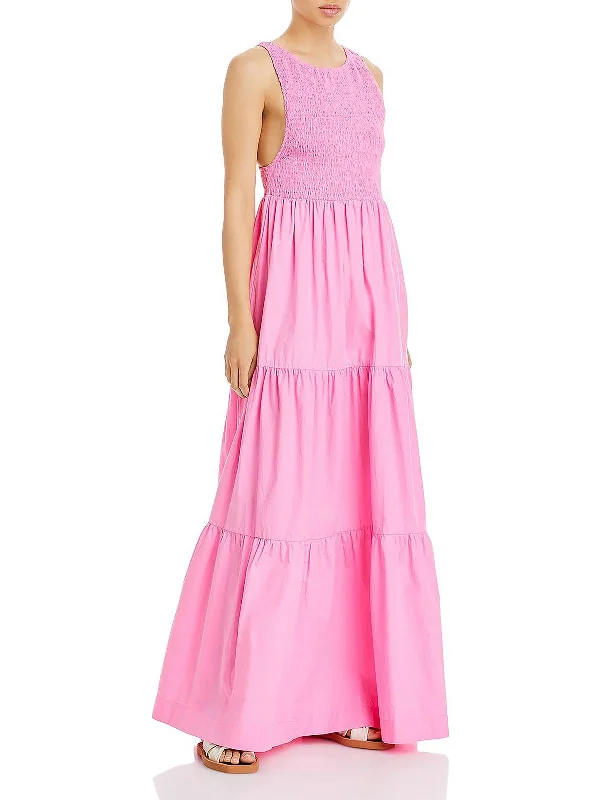 Womens Tiered Low Back Maxi Dress