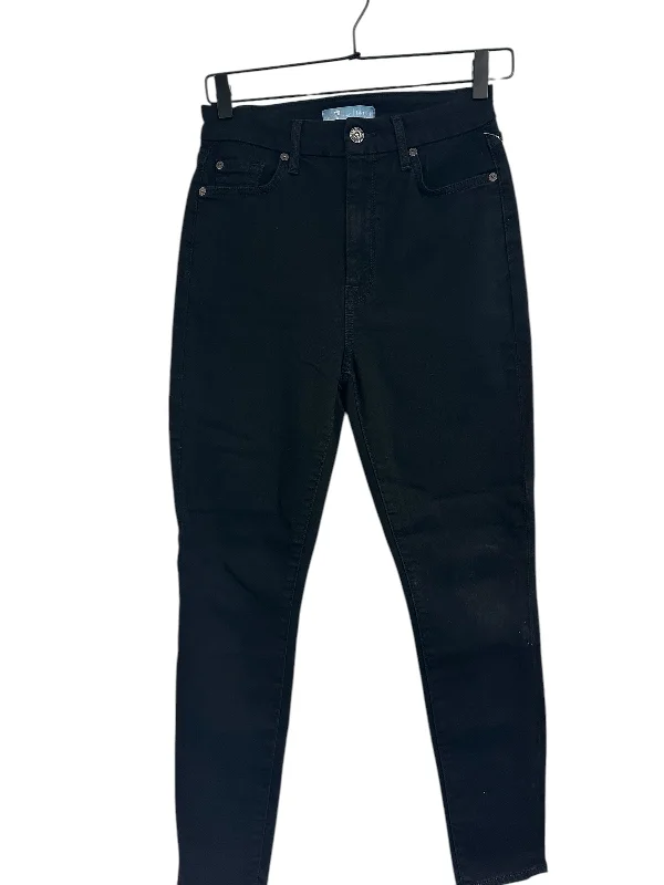 Jeans Skinny By 7 For All Mankind In Black Denim, Size: 4