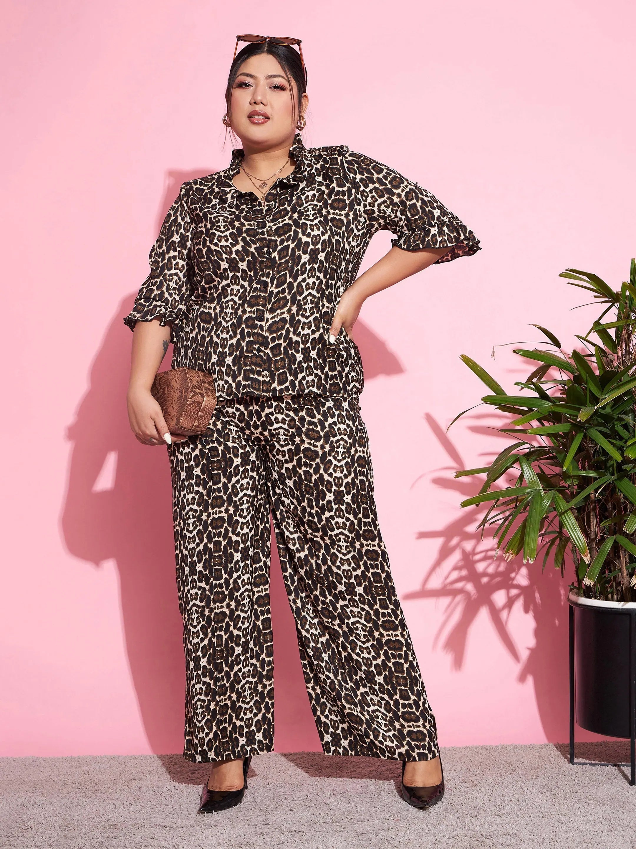 Women Printed Standard Beige Jumpsuits & Sets