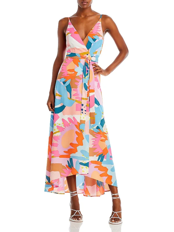 Womens Chiffon Maxi Wrap Dress