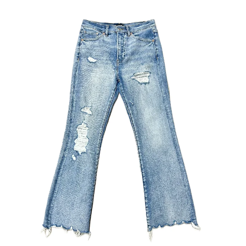 Jeans Flared By Express In Blue Denim, Size: 4