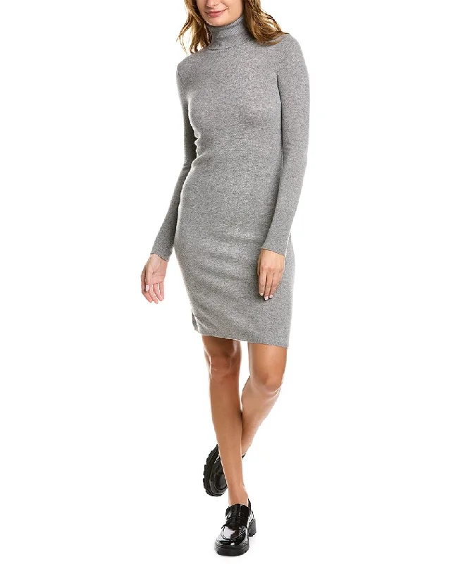 sofiacashmere Cashmere Turtleneck Midi Dress