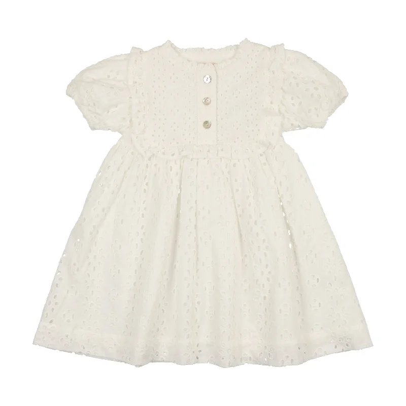 Analogie Eyelet Dress Short Sleeve - White