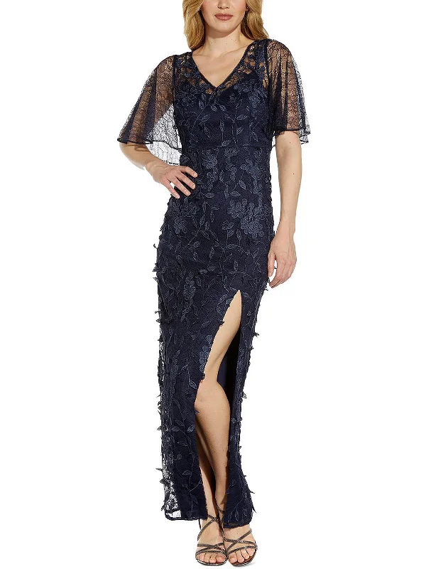 Womens Lace Maxi Evening Dress