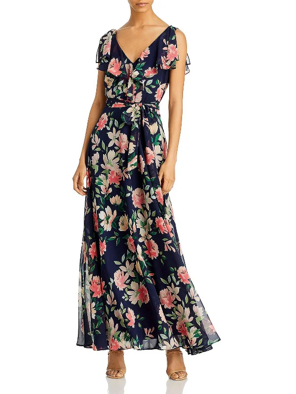 Womens Polyester Maxi Evening Dress