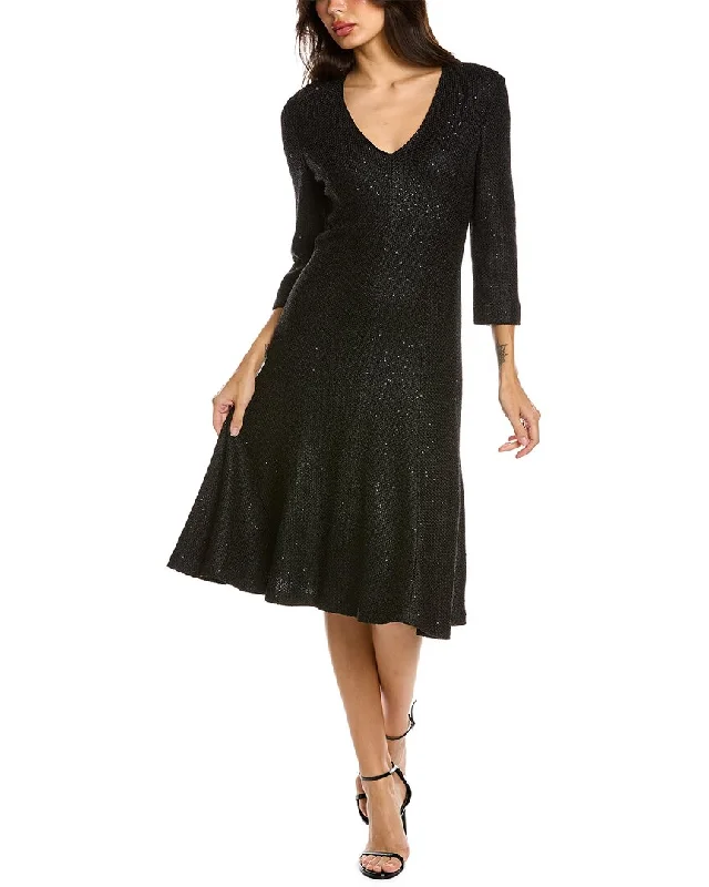 St. John Wool-Blend Midi Dress