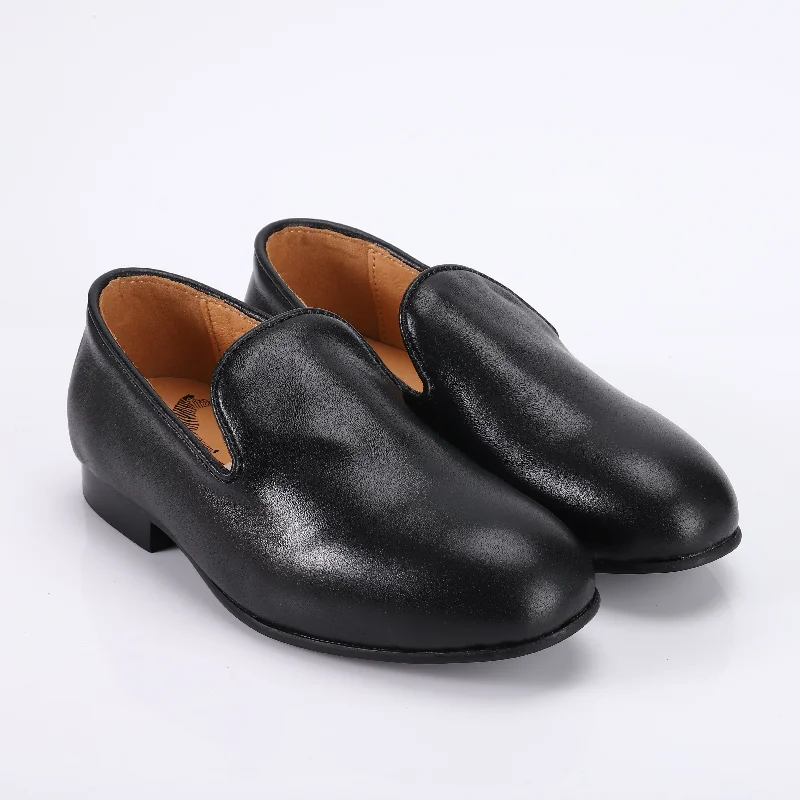 Zeebra Kids Platinum Collection Leather Loafers * Black