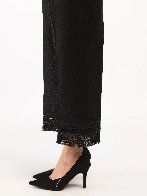 Embroidered Crepe Trousers