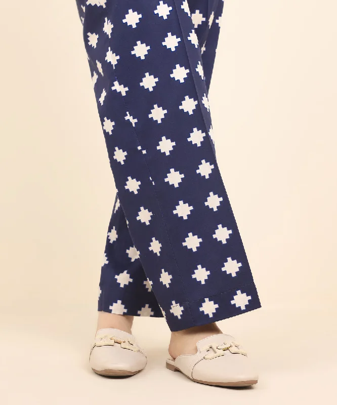 Printed Cotton Satin Pants