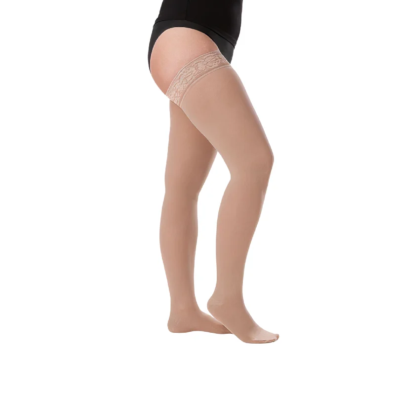 Juzo Soft Compression Stockings, 20-30 mmHg, Thigh High, Closed Toe, Beige