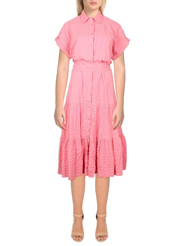 Womens Collar Long Shirtdress