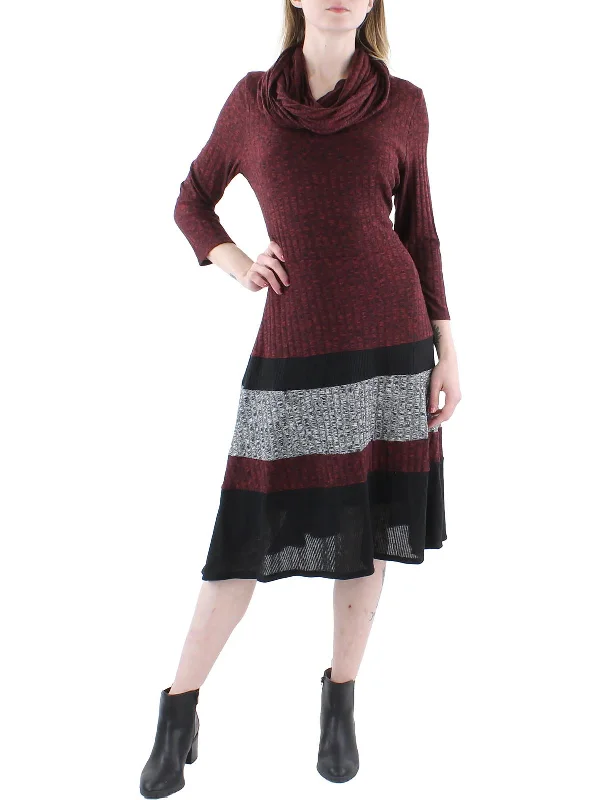 Womens Marled Midi Sweaterdress