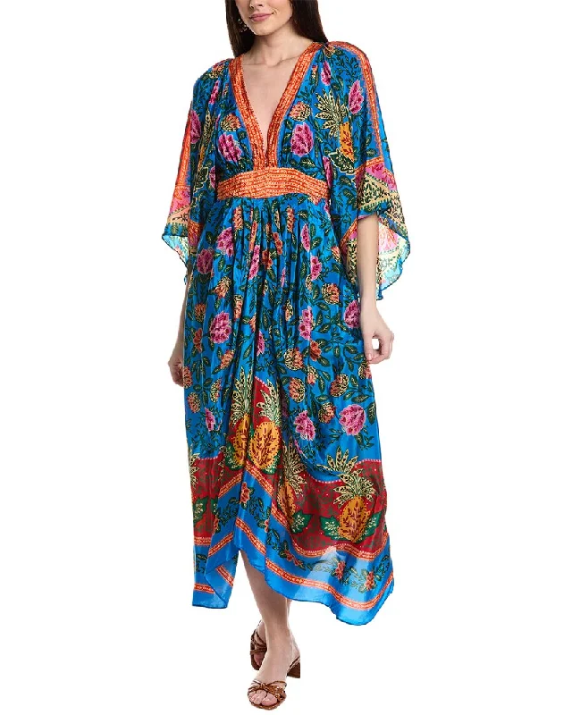 FARM Rio Pineapple Garden Maxi Kaftan Dress