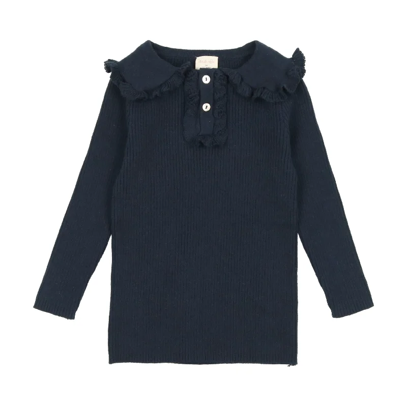 Analogie Girls Knit Polo - Navy