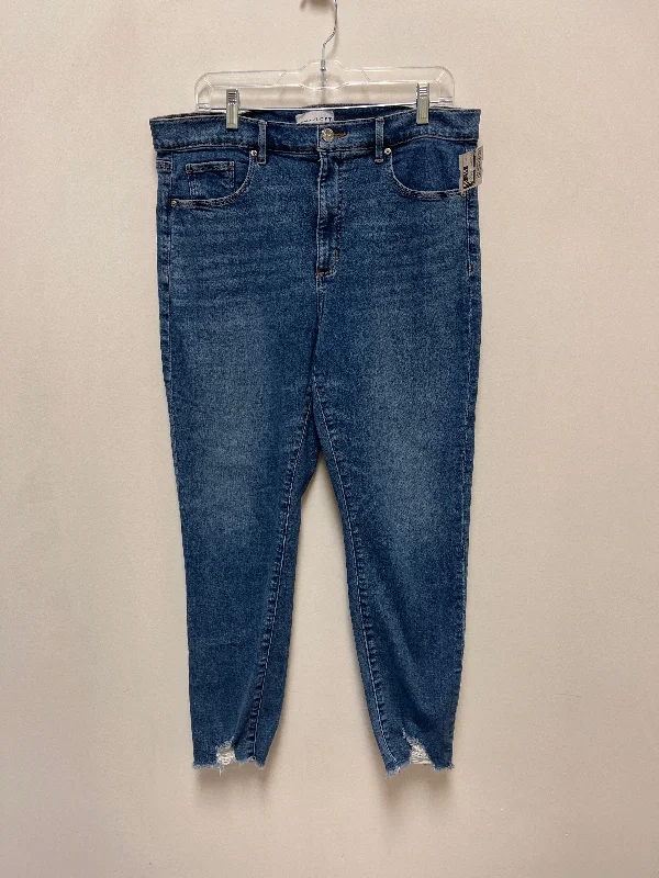 Jeans Skinny By Loft In Blue Denim, Size: 14