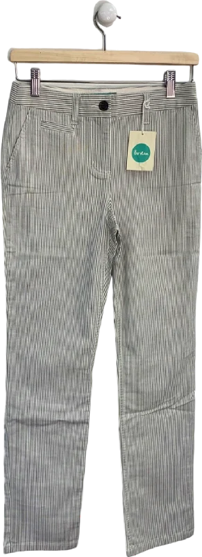 Boden White/Blue Striped Trousers UK 6R US 2R