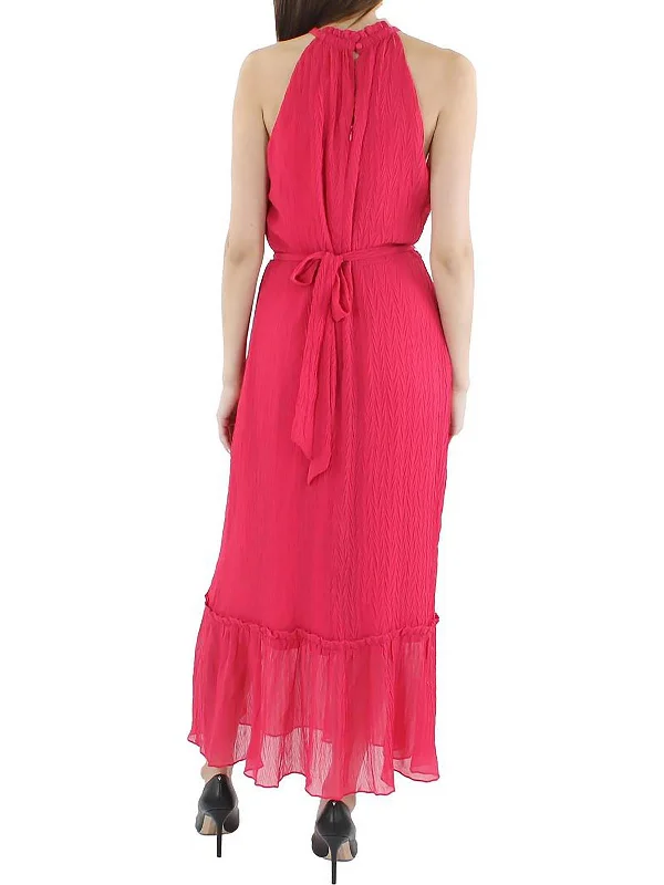 Womens Belted Long Maxi Dress