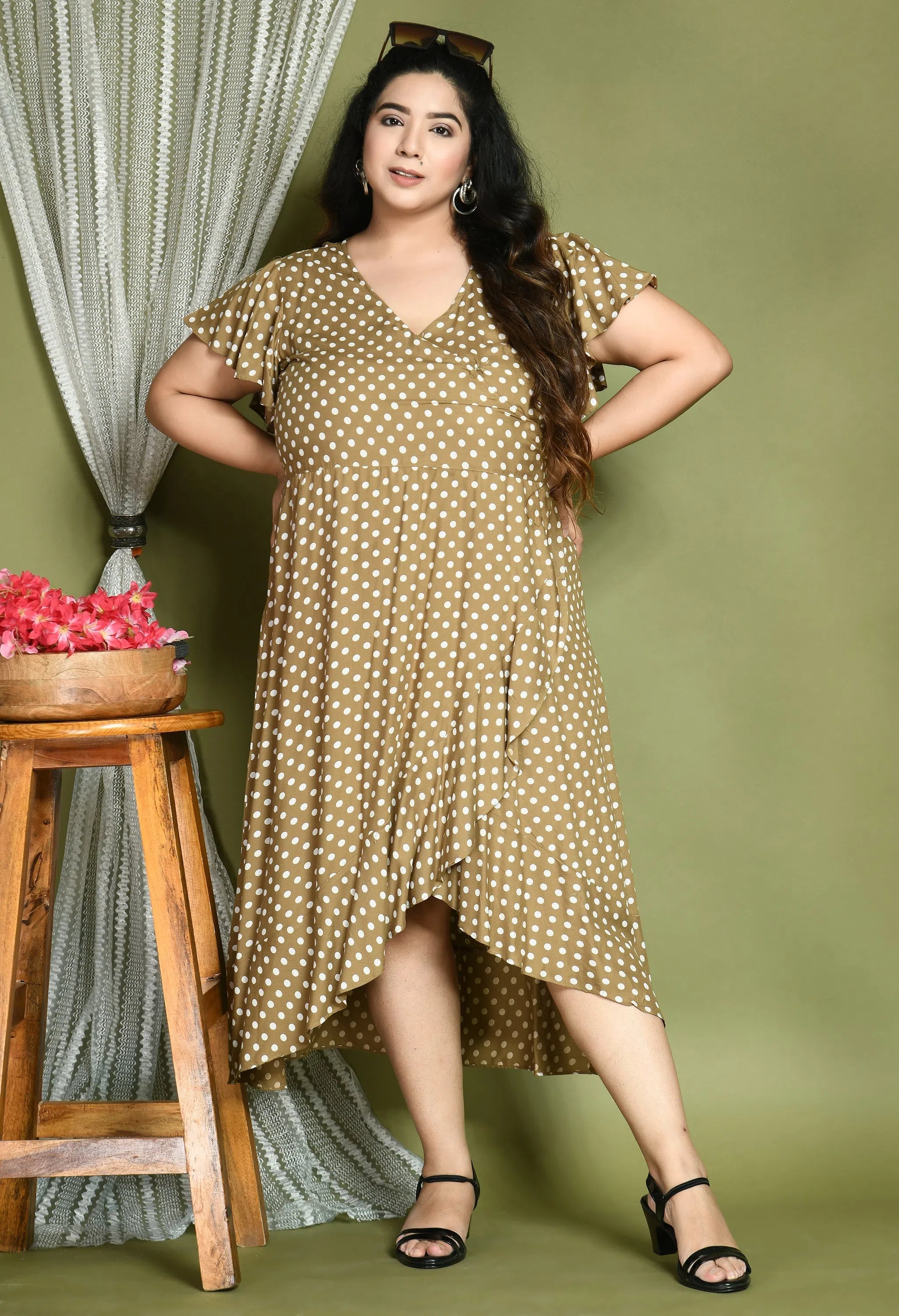 Women Solid Plus Size Beige Jumpsuits & Sets