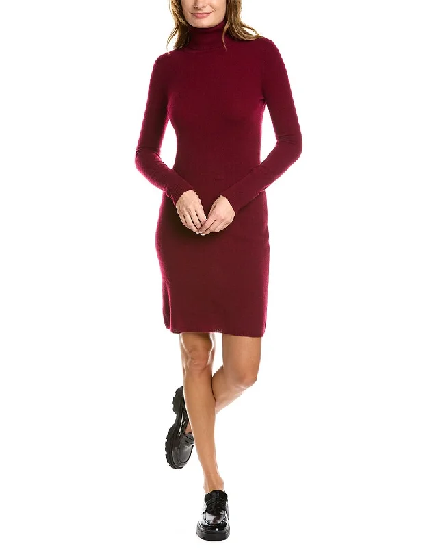 sofiacashmere Cashmere Turtleneck Midi Dress