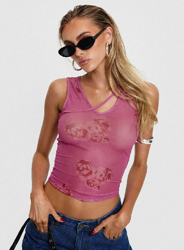 Dangelio Mesh Top Pink