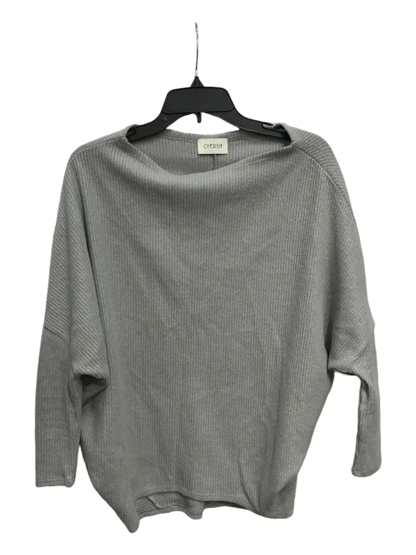 Top 3/4 Sleeve Basic By Cherish In Grey, Size: S