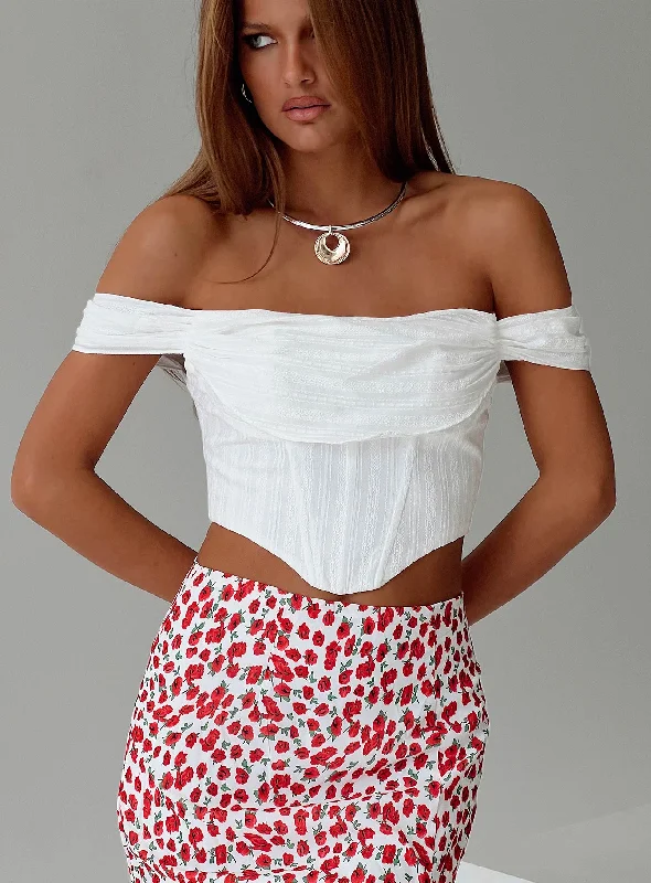 Bows & Bells Top White